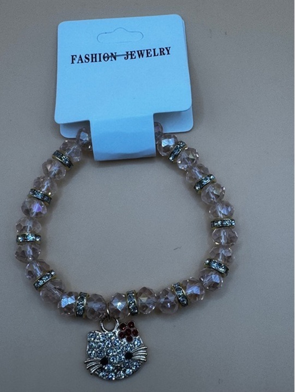 New Hello Kitty Beaded Charm Bracelets- Choose Color- (Gold)